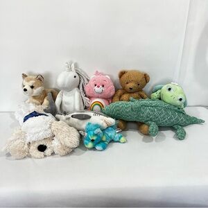 Lot of 9 Stuffed Animal Plush DIY Various Brand Some Without Tags Well Loved